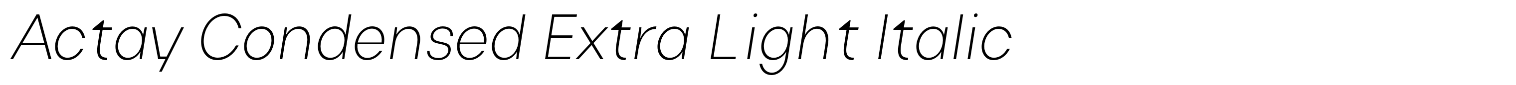 Actay Condensed Extra Light Italic